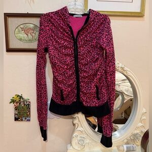 Sorridere Pink Cheetah Leopard Vintage Japanese Imported RARE Hoodie.